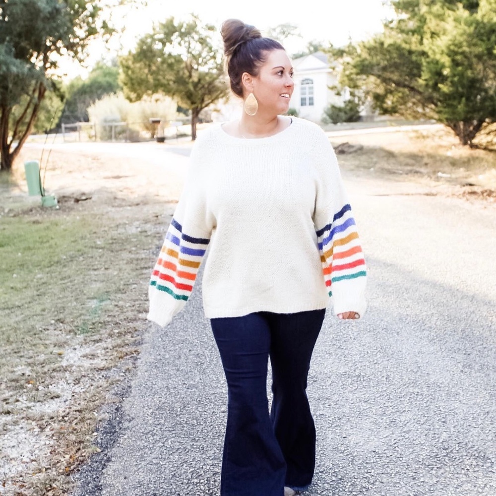 Stripe Sleeve Sweater